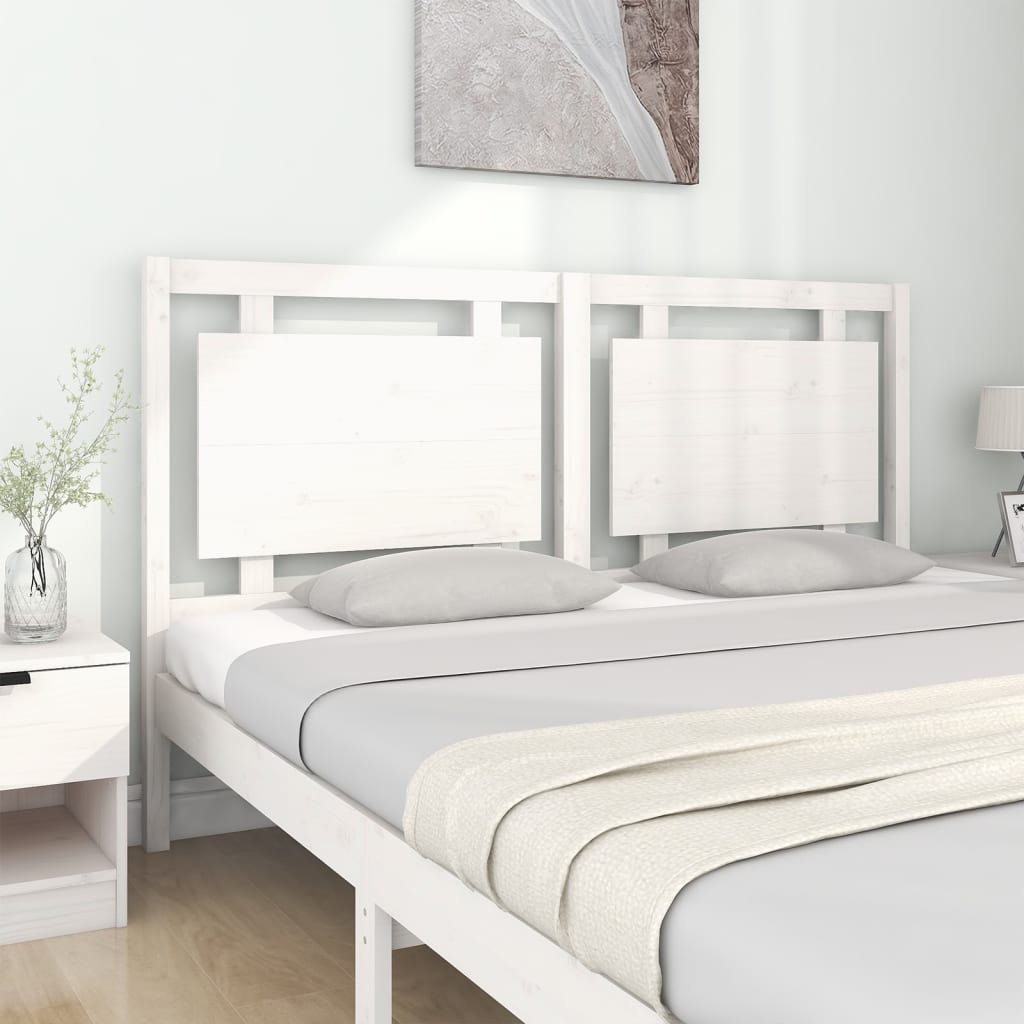 Bed Headboard White 165.5x4x100 cm Solid Pine Wood