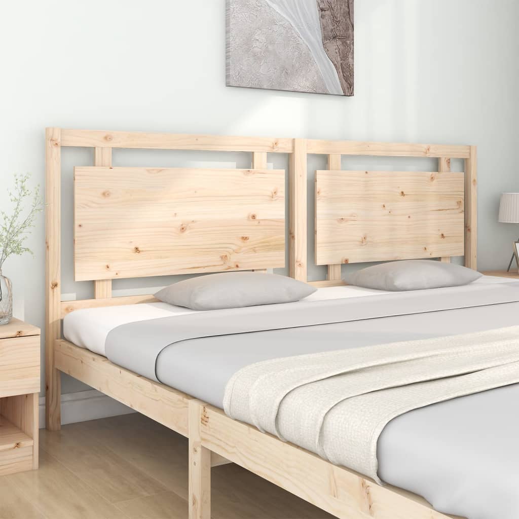 Bed Headboard 205.5x4x100 cm Solid Pine Wood