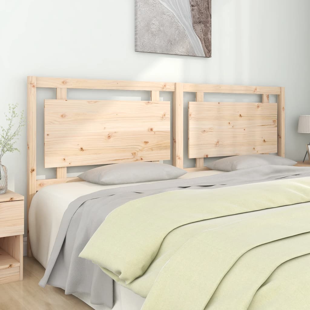 Bed Headboard 205.5x4x100 cm Solid Pine Wood