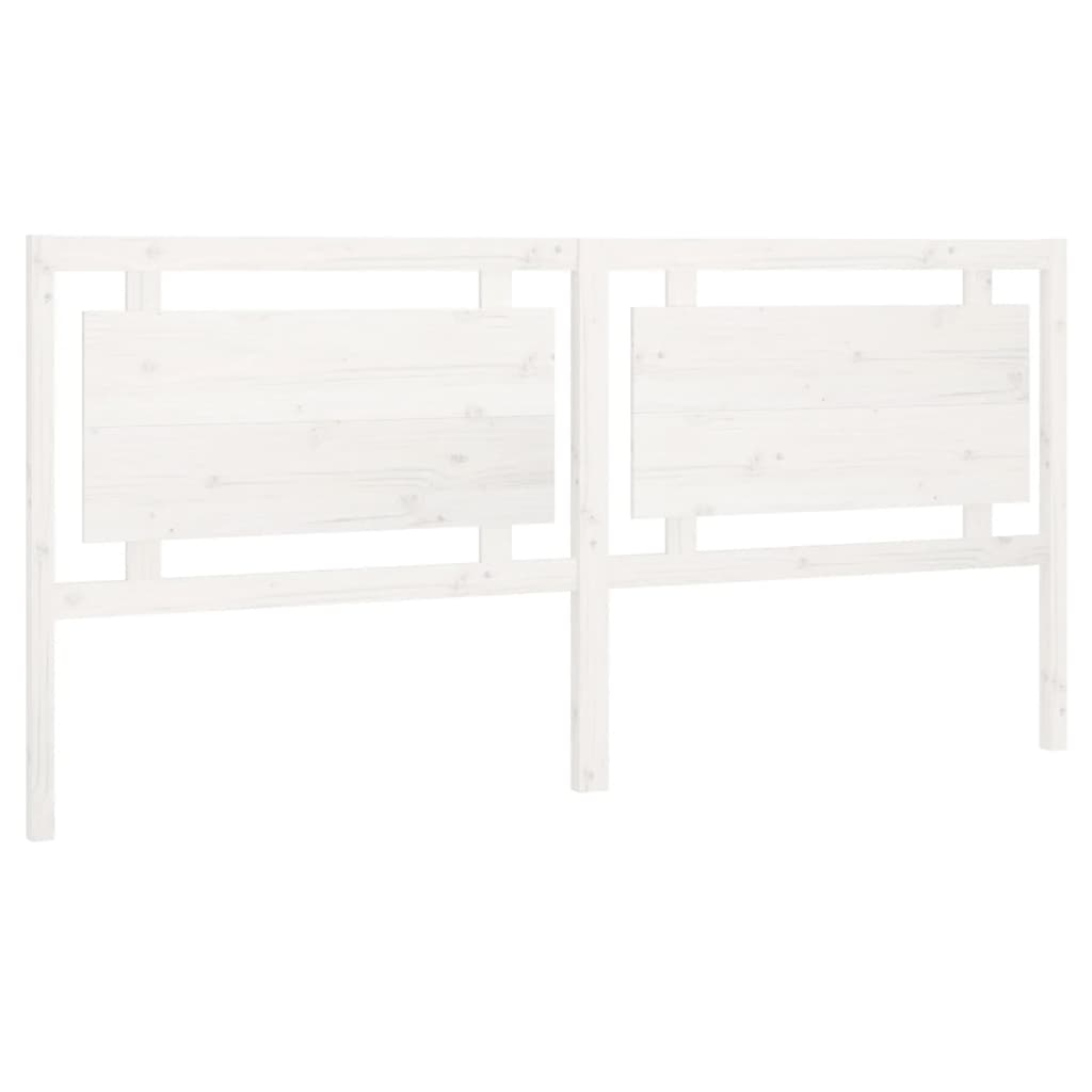 Bed Headboard White 205.5x4x100 cm Solid Pine Wood