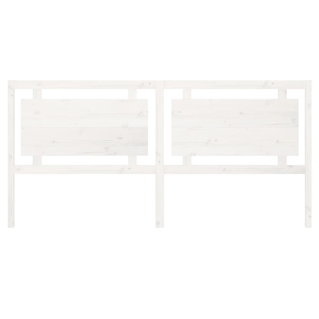 Bed Headboard White 205.5x4x100 cm Solid Pine Wood