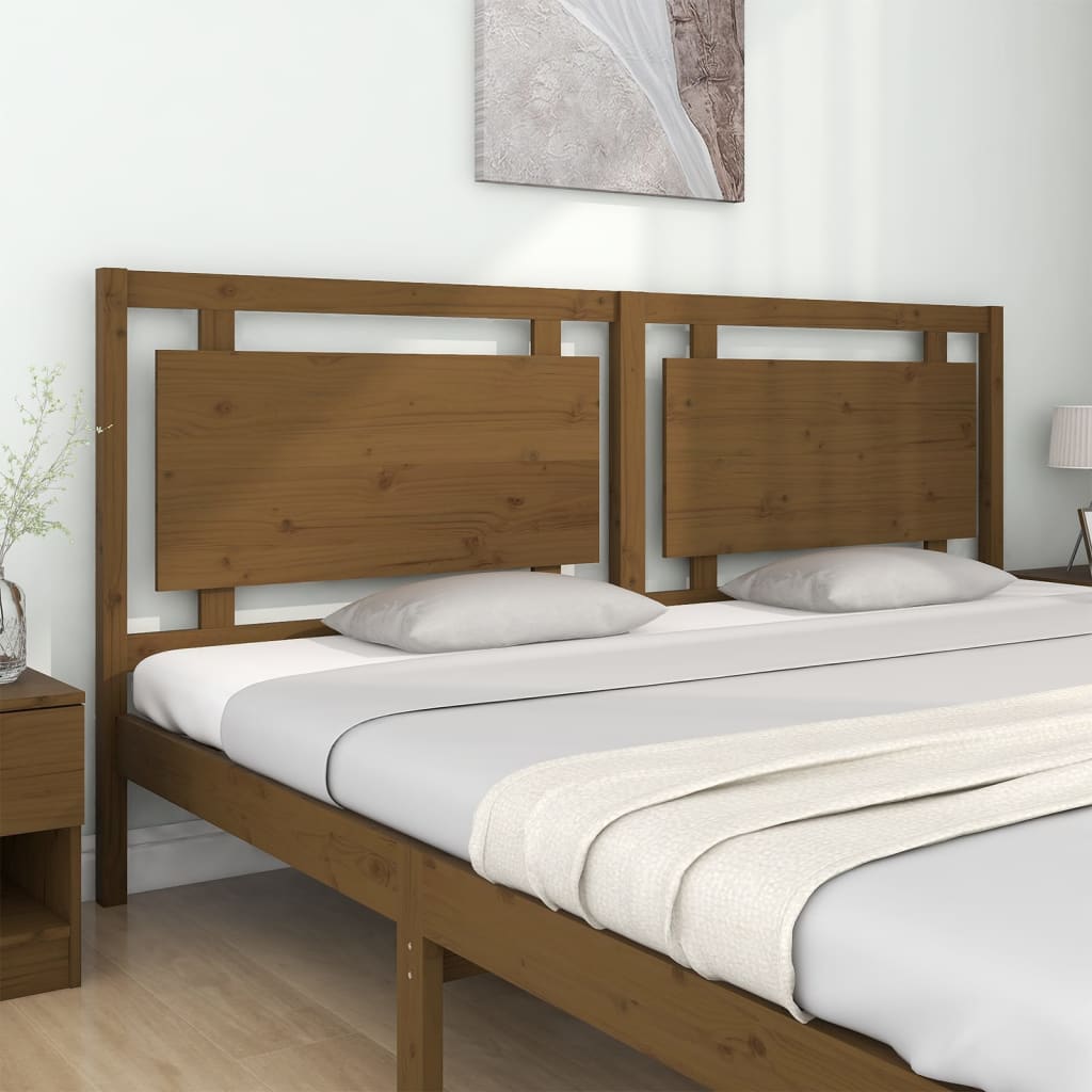 Bed Headboard Honey Brown 205.5x4x100 cm Solid Pine Wood