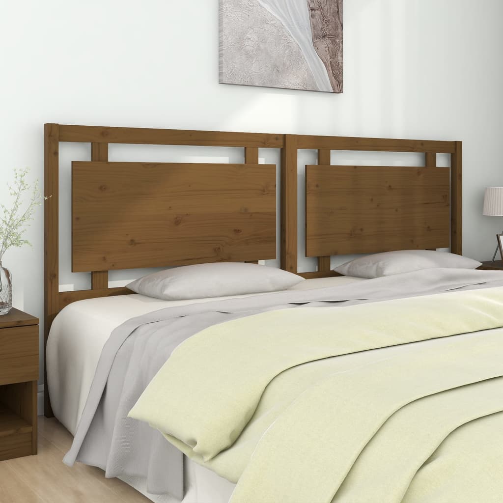 Bed Headboard Honey Brown 205.5x4x100 cm Solid Pine Wood