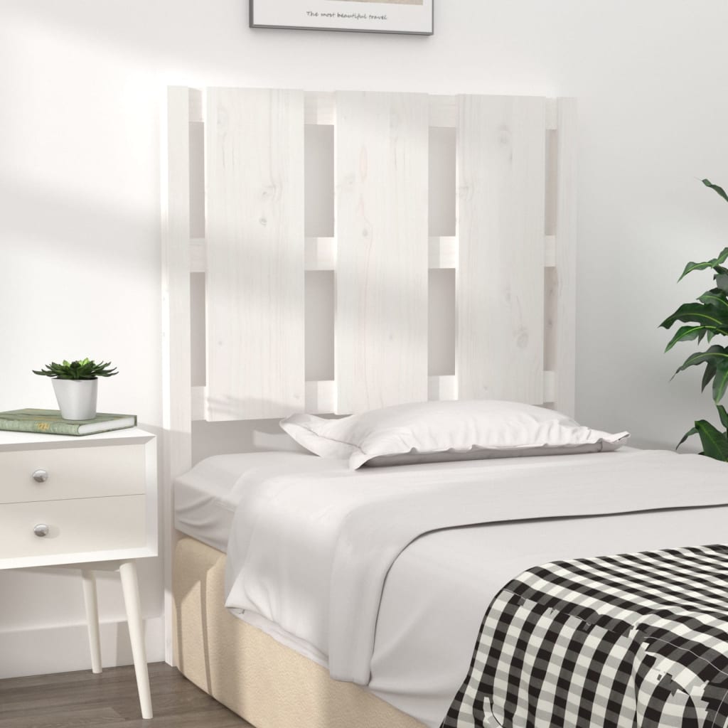 Bed Headboard White 80.5x4x100 cm Solid Wood Pine