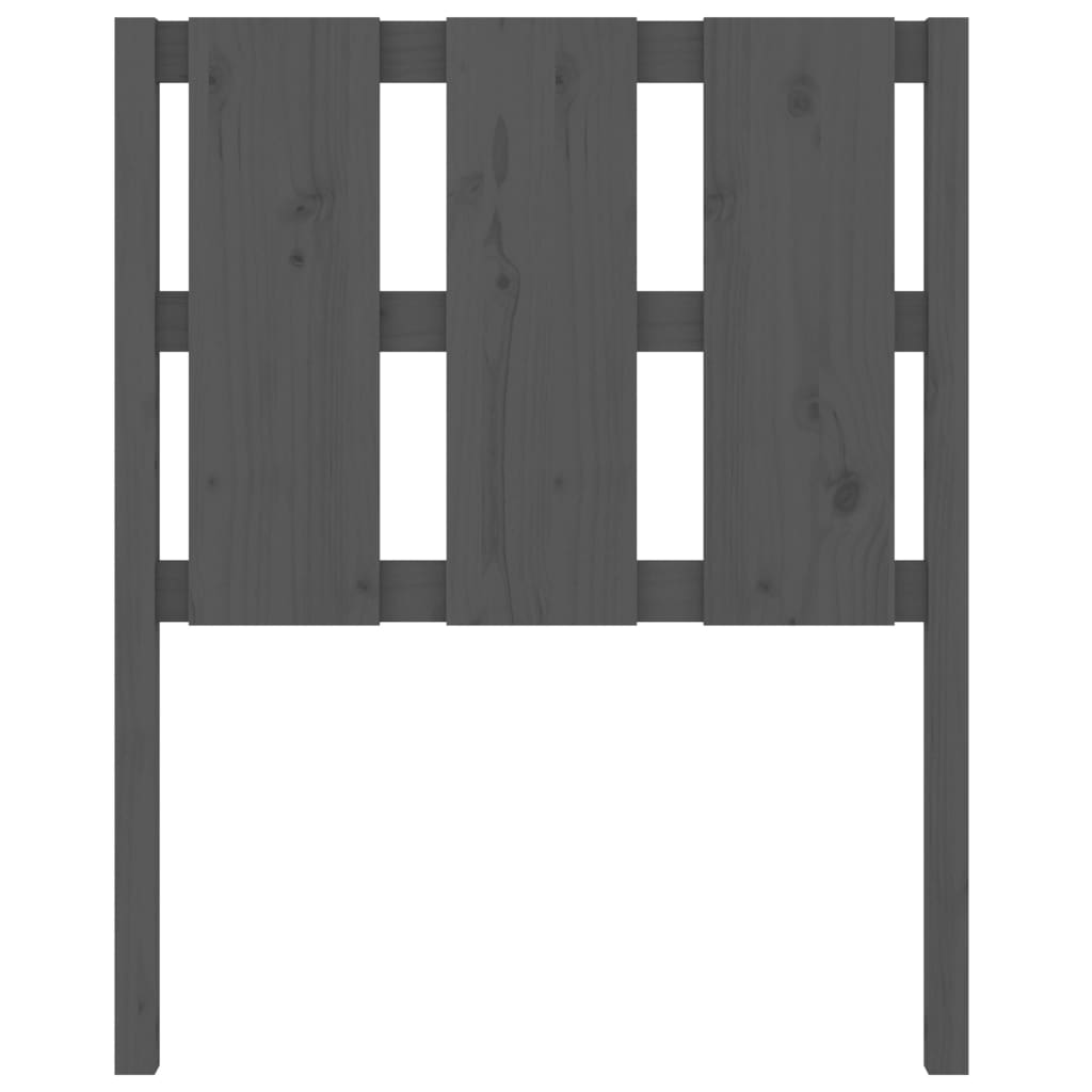 Bed Headboard Grey 80.5x4x100 cm Solid Wood Pine