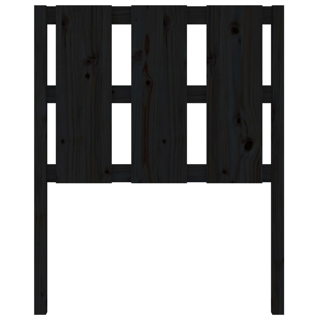 Bed Headboard Black 80.5x4x100 cm Solid Wood Pine