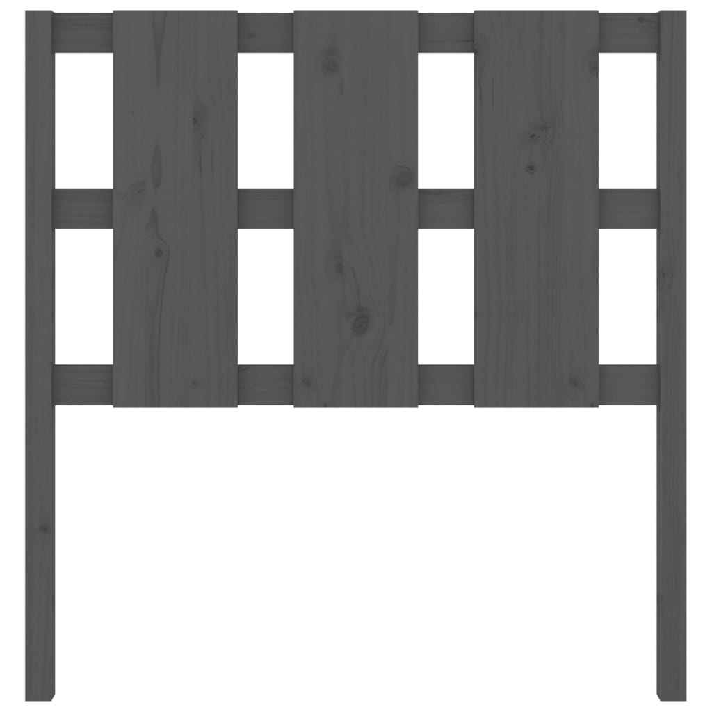 Bed Headboard Grey 105.5x4x100 cm Solid Wood Pine