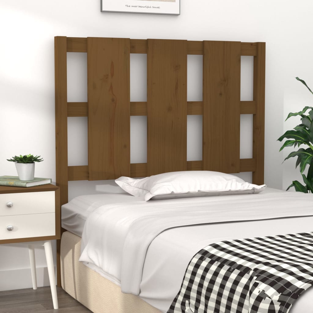 Bed Headboard Honey Brown 105.5x4x100 cm Solid Wood Pine