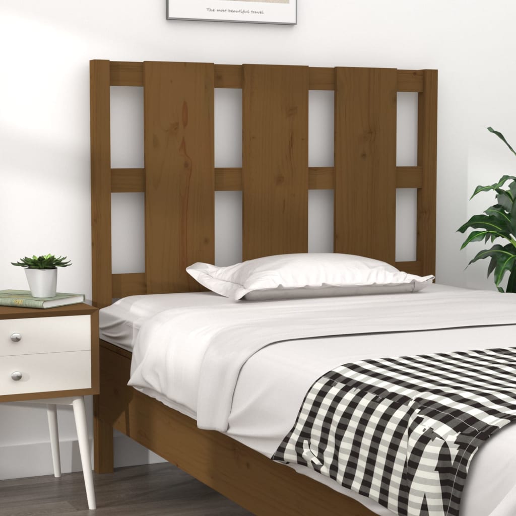 Bed Headboard Honey Brown 105.5x4x100 cm Solid Wood Pine