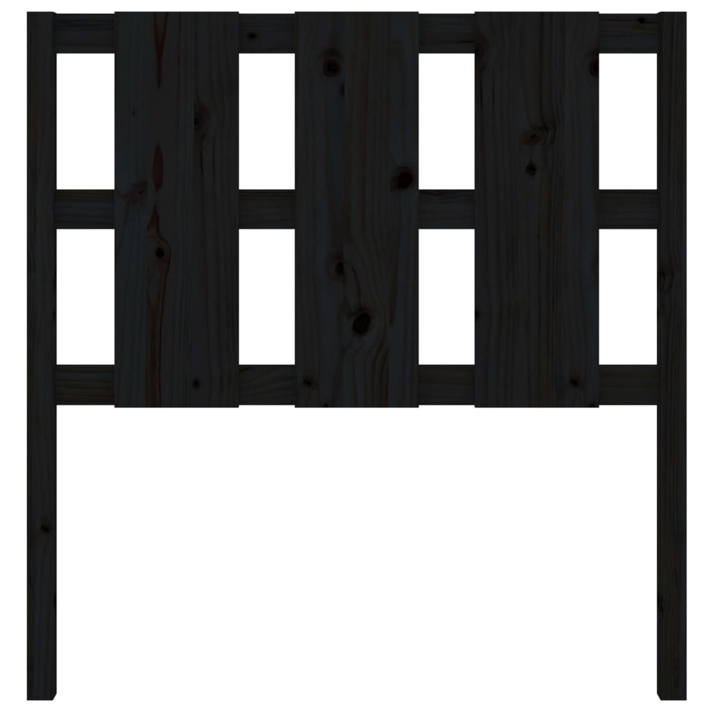 Bed Headboard Black 105.5x4x100 cm Solid Wood Pine