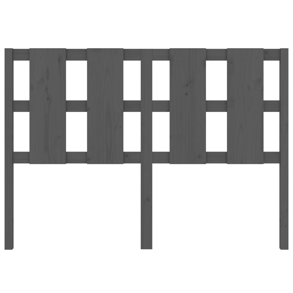 Bed Headboard Grey 125.5x4x100 cm Solid Wood Pine