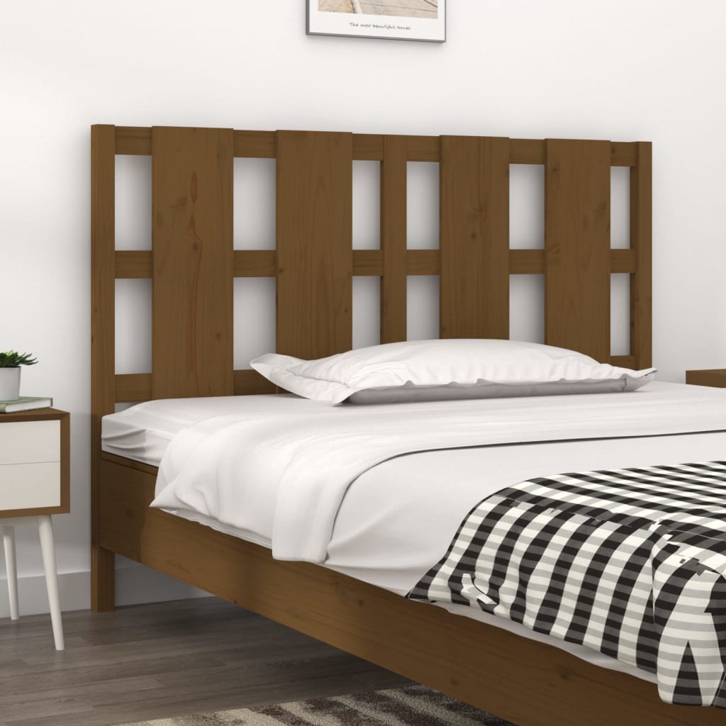Bed Headboard Honey Brown 125.5x4x100 cm Solid Wood Pine
