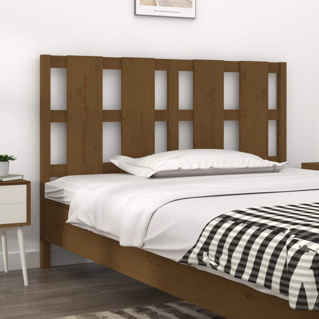 Bed Headboard Honey Brown 140.5x4x100 cm Solid Wood Pine