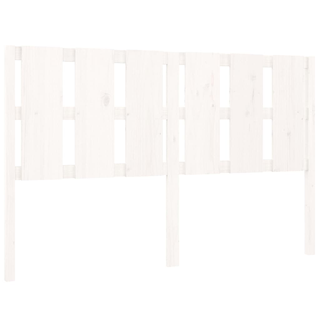 Bed Headboard White 155.5x4x100 cm Solid Wood Pine