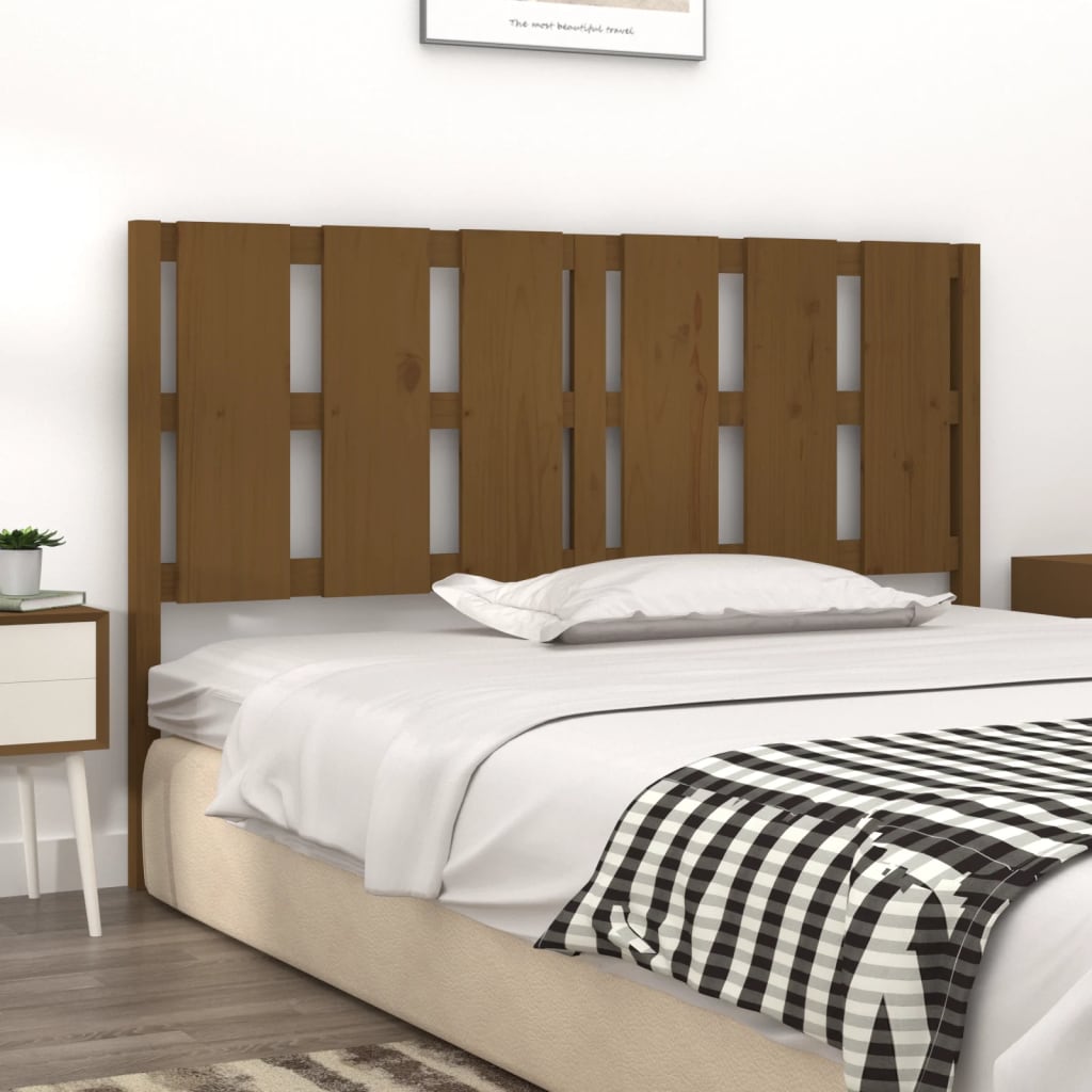 Bed Headboard Honey Brown 155.5x4x100 cm Solid Wood Pine