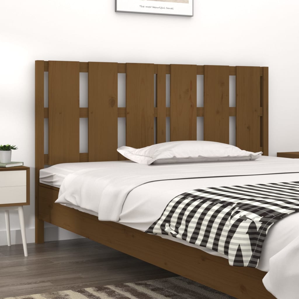 Bed Headboard Honey Brown 155.5x4x100 cm Solid Wood Pine