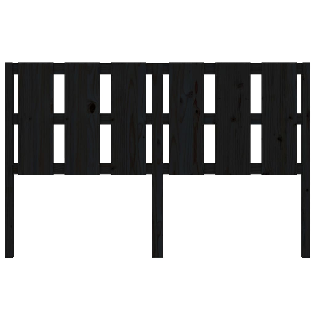 Bed Headboard Black 155.5x4x100 cm Solid Wood Pine