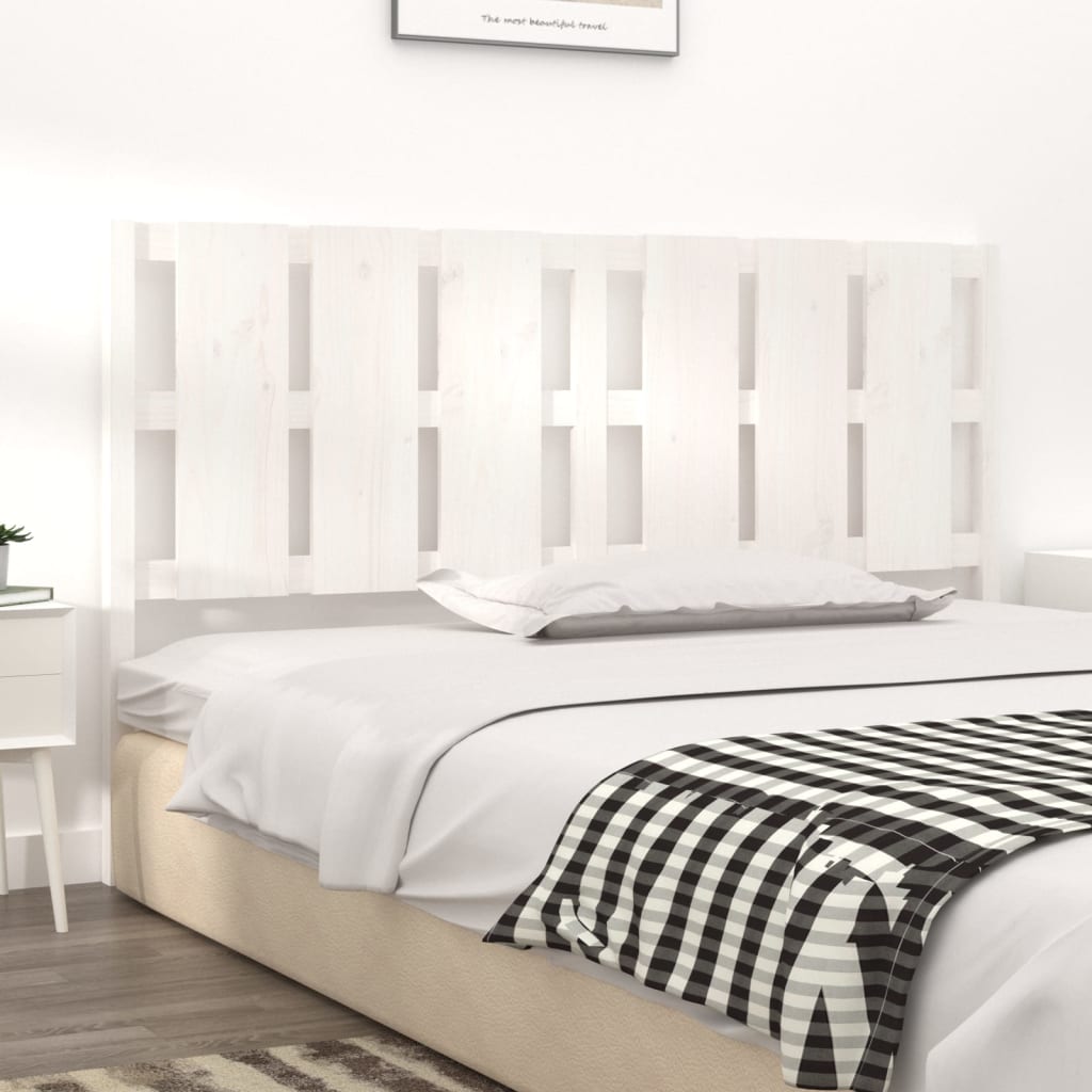 Bed Headboard White 165.5x4x100 cm Solid Wood Pine