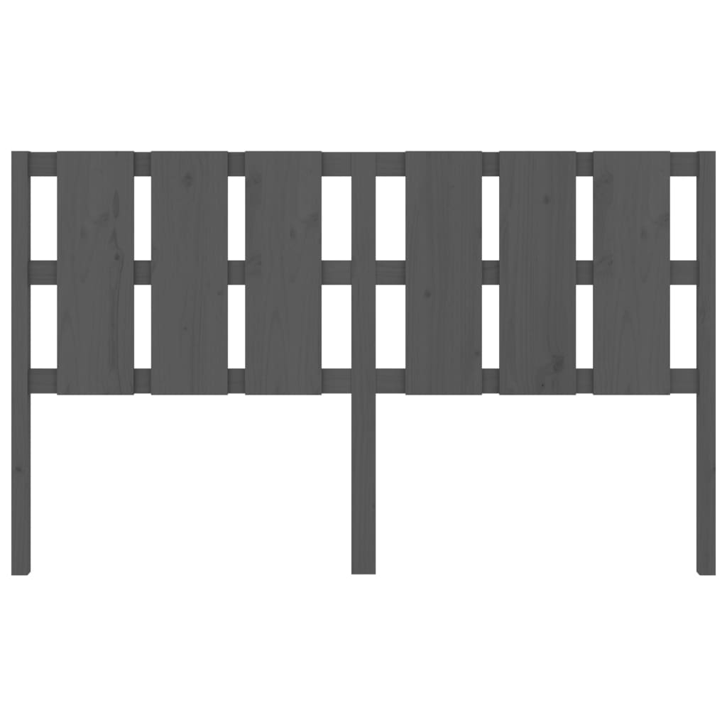 Bed Headboard Grey 185.5x4x100 cm Solid Wood Pine