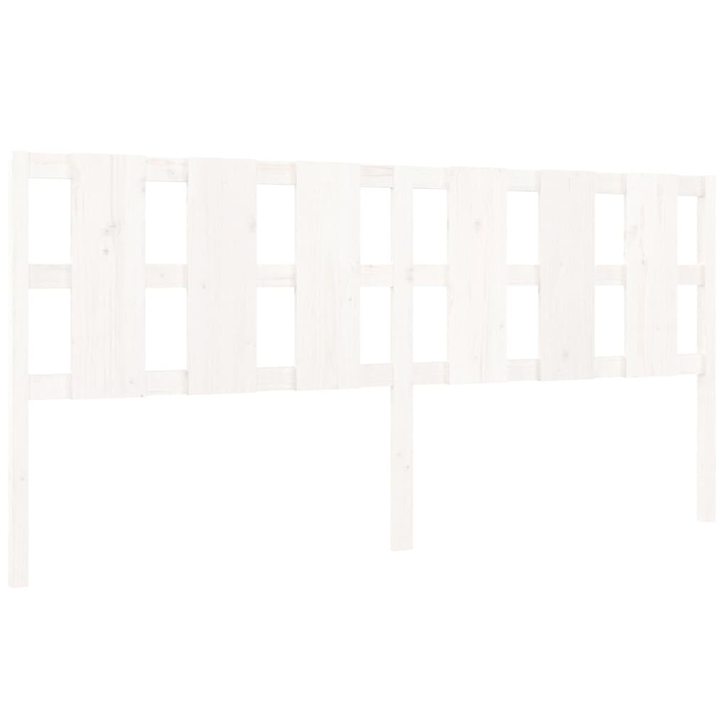 Bed Headboard White 205.5x4x100 cm Solid Wood Pine