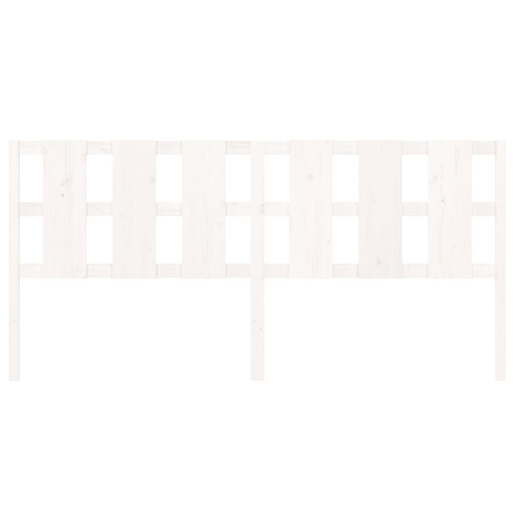 Bed Headboard White 205.5x4x100 cm Solid Wood Pine