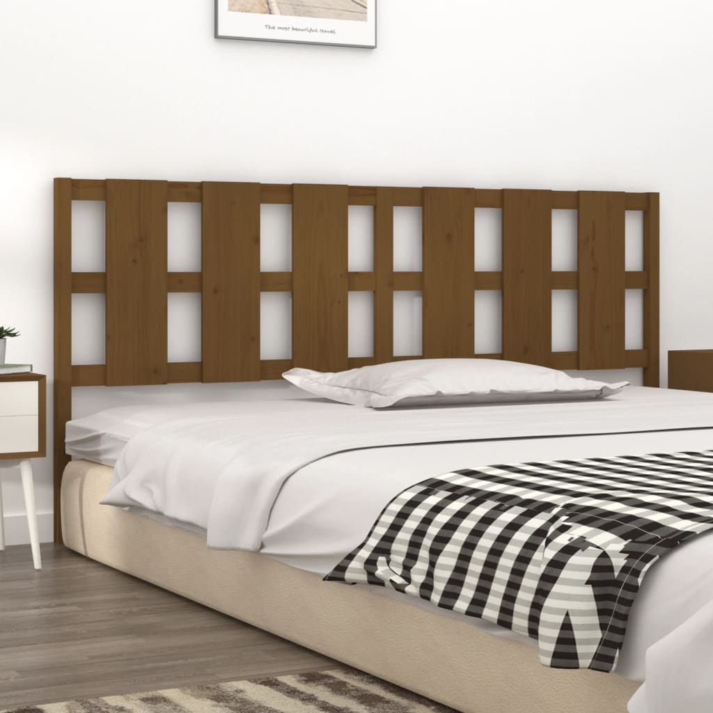 Bed Headboard Honey Brown 205.5x4x100 cm Solid Wood Pine