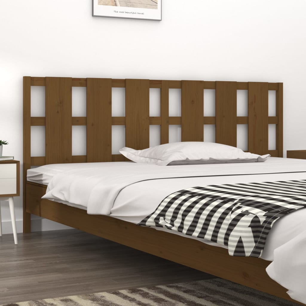 Bed Headboard Honey Brown 205.5x4x100 cm Solid Wood Pine