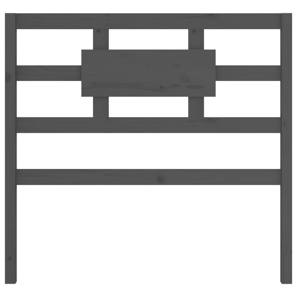 Bed Headboard Grey 80.5x4x100 cm Solid Wood Pine