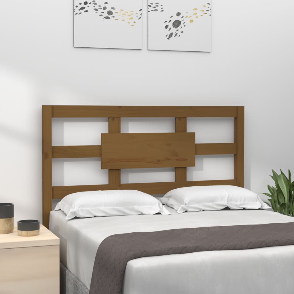 Bed Headboard Honey Brown 105.5x4x100 cm Solid Wood Pine