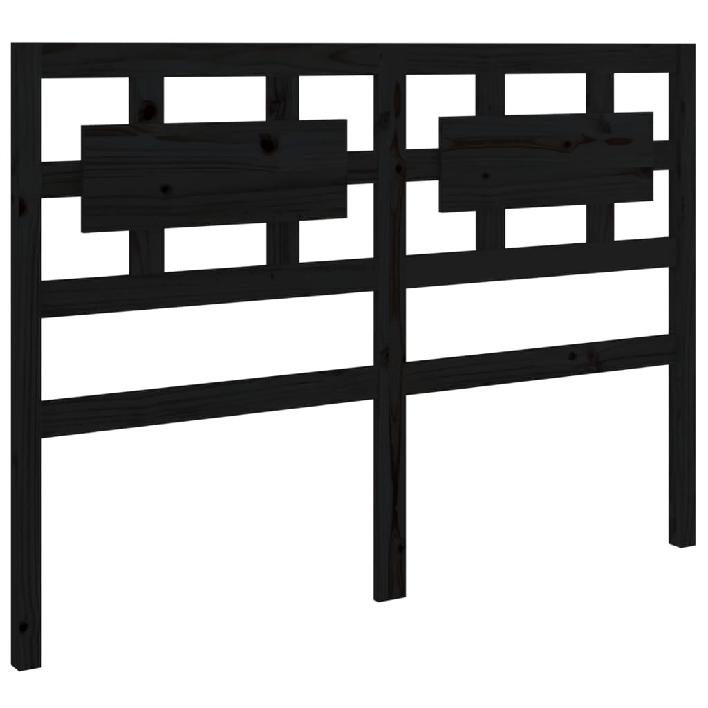 Bed Headboard Black 165.5x4x100 cm Solid Wood Pine