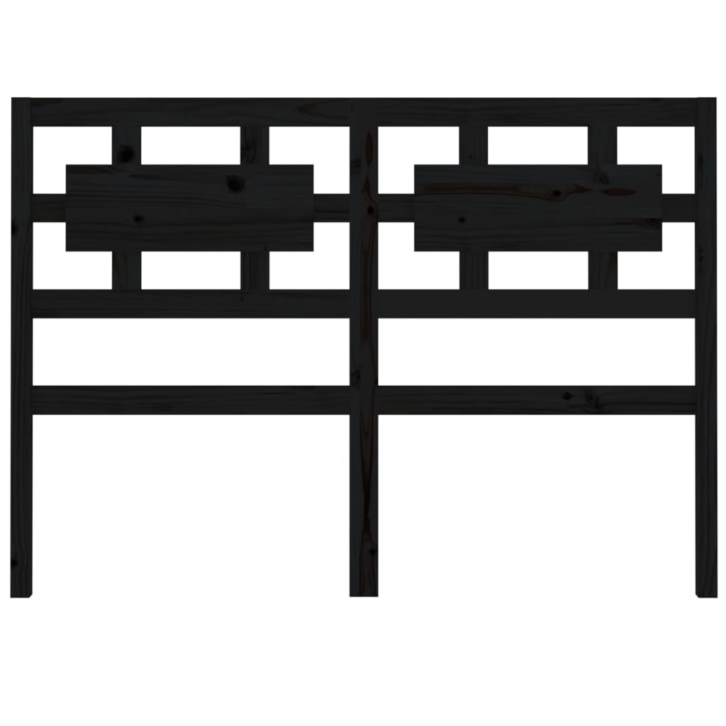 Bed Headboard Black 165.5x4x100 cm Solid Wood Pine