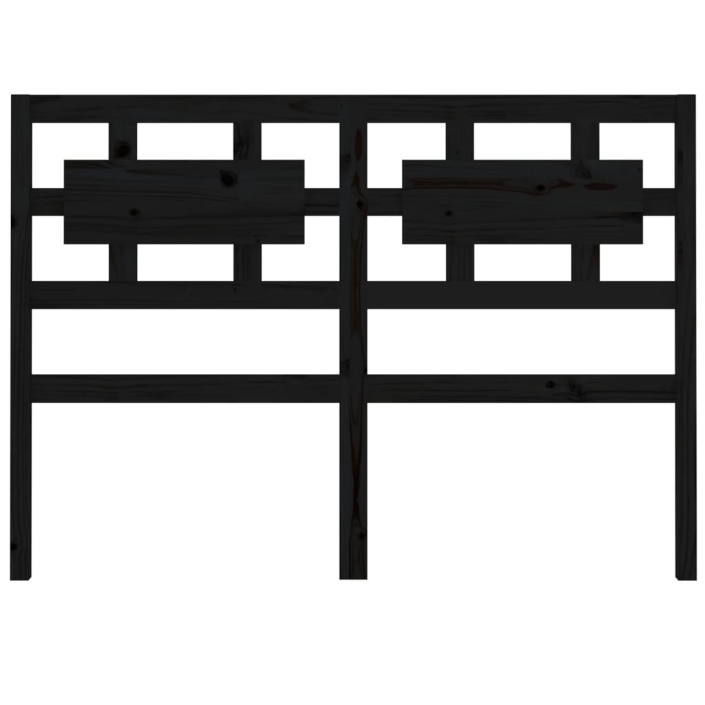 Bed Headboard Black 205.5x4x100 cm Solid Wood Pine