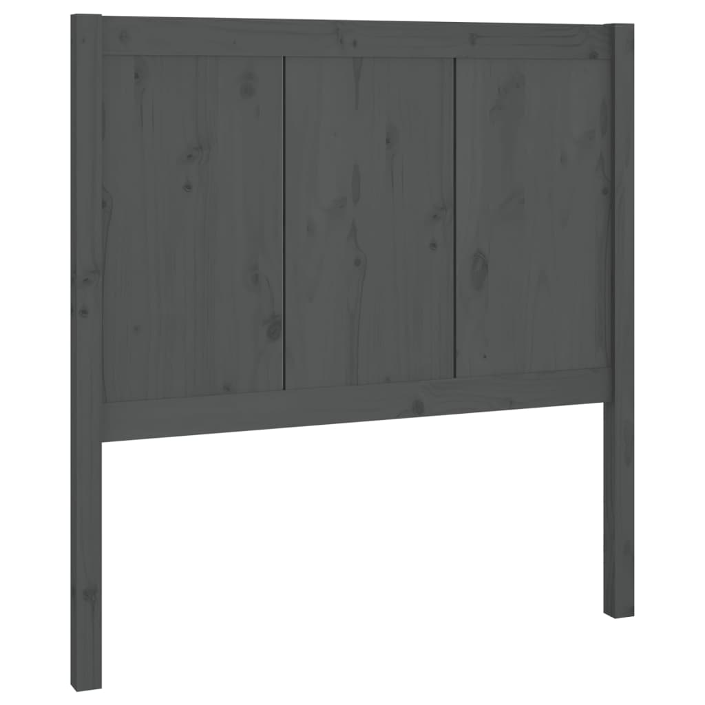 Bed Headboard Grey 80.5x4x100 cm Solid Pine Wood