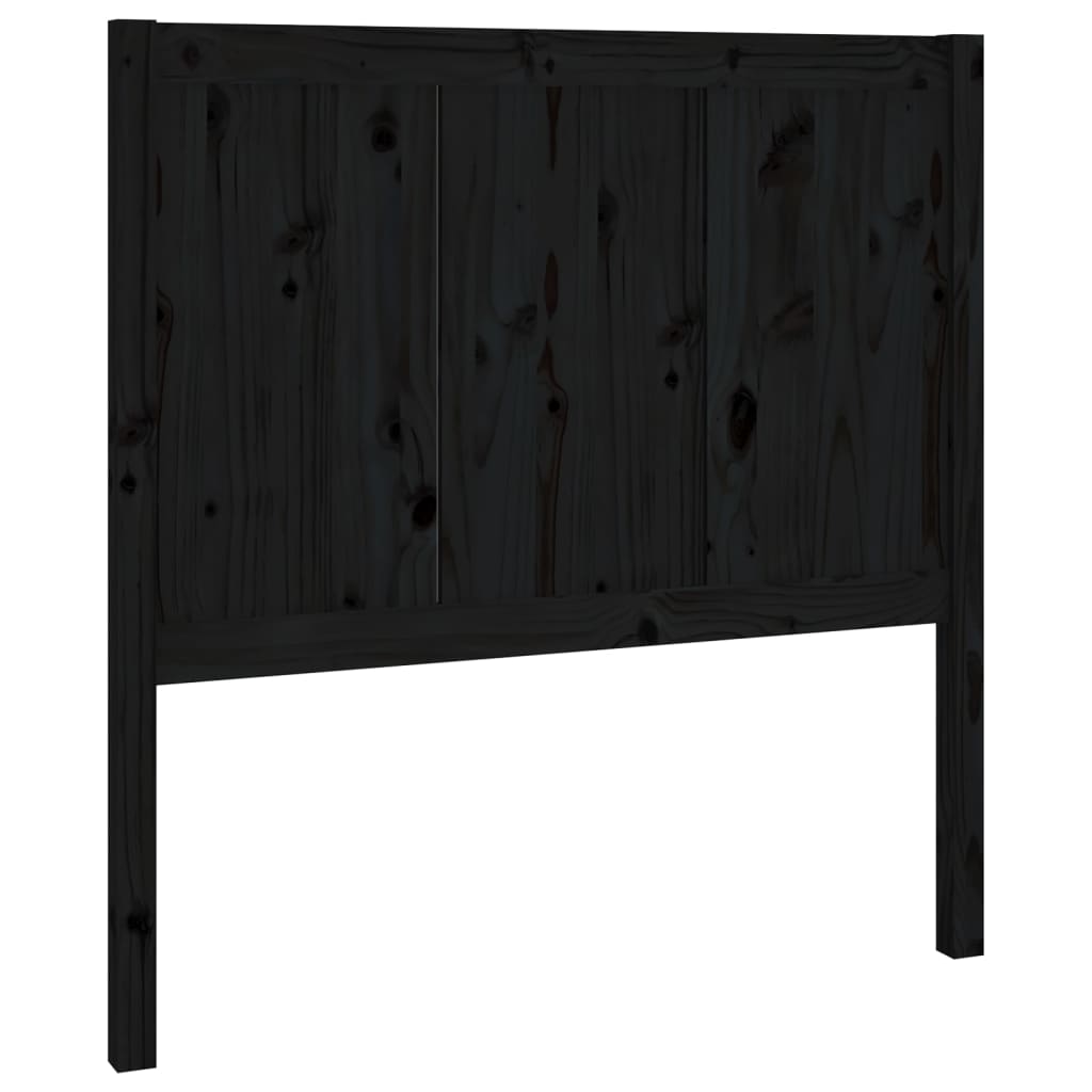 Bed Headboard Black 95.5x4x100 cm Solid Pine Wood