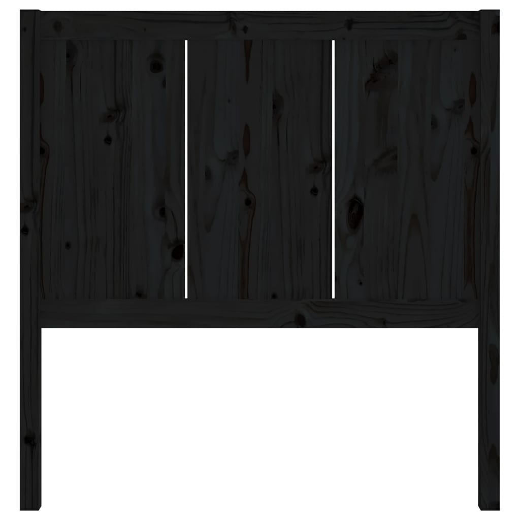Bed Headboard Black 95.5x4x100 cm Solid Pine Wood