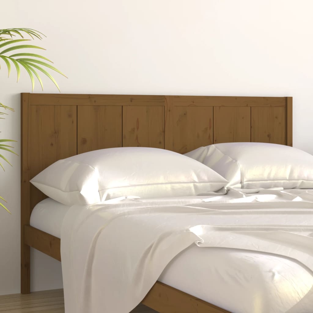 Bed Headboard Honey Brown 205.5x4x100 cm Solid Pine Wood