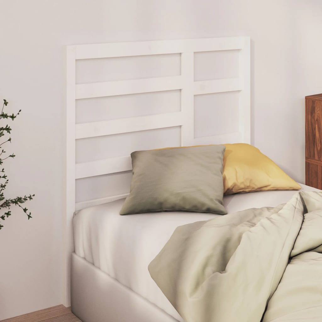 Bed Headboard White 81x4x104 cm Solid Wood Pine