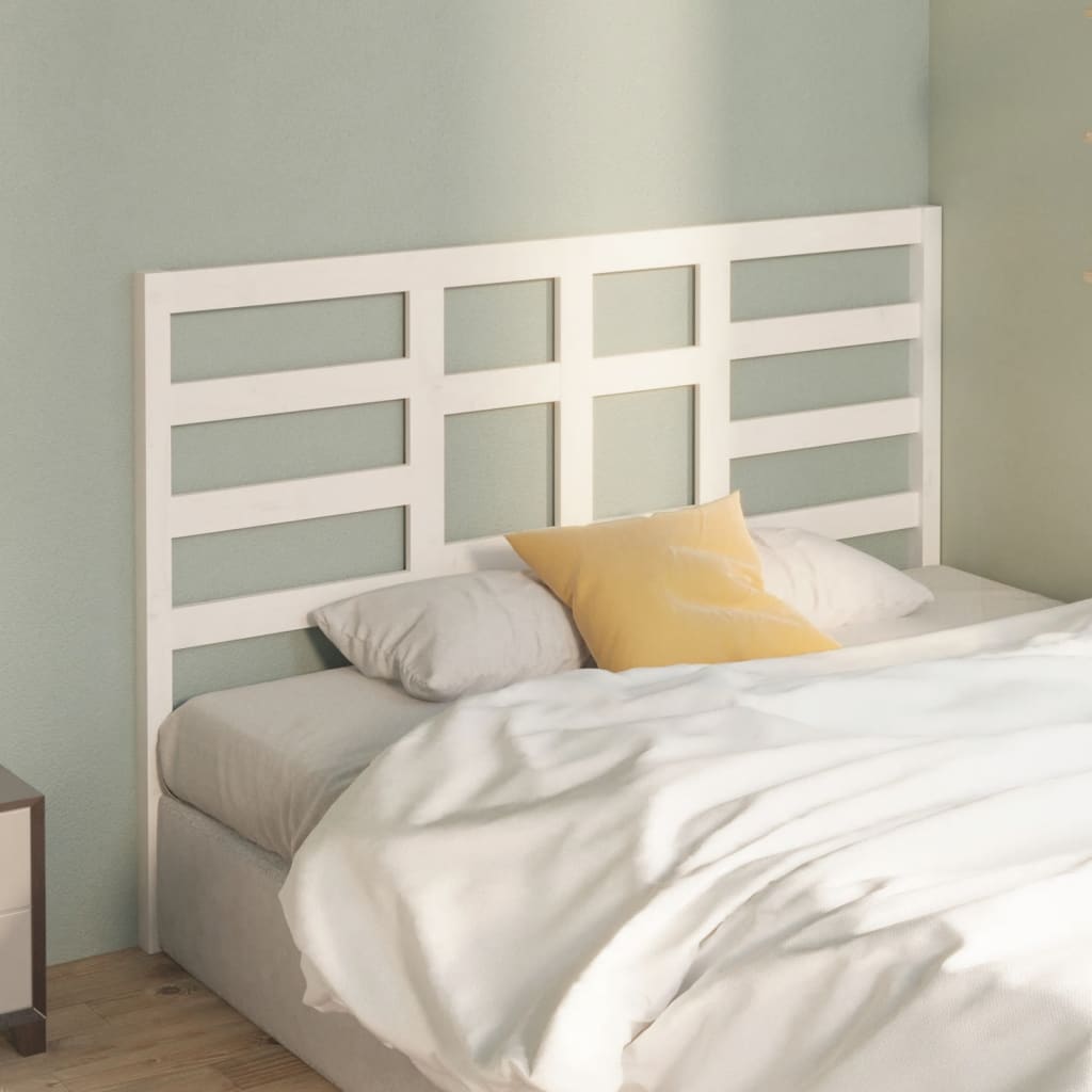 Bed Headboard White 146x4x104 cm Solid Wood Pine