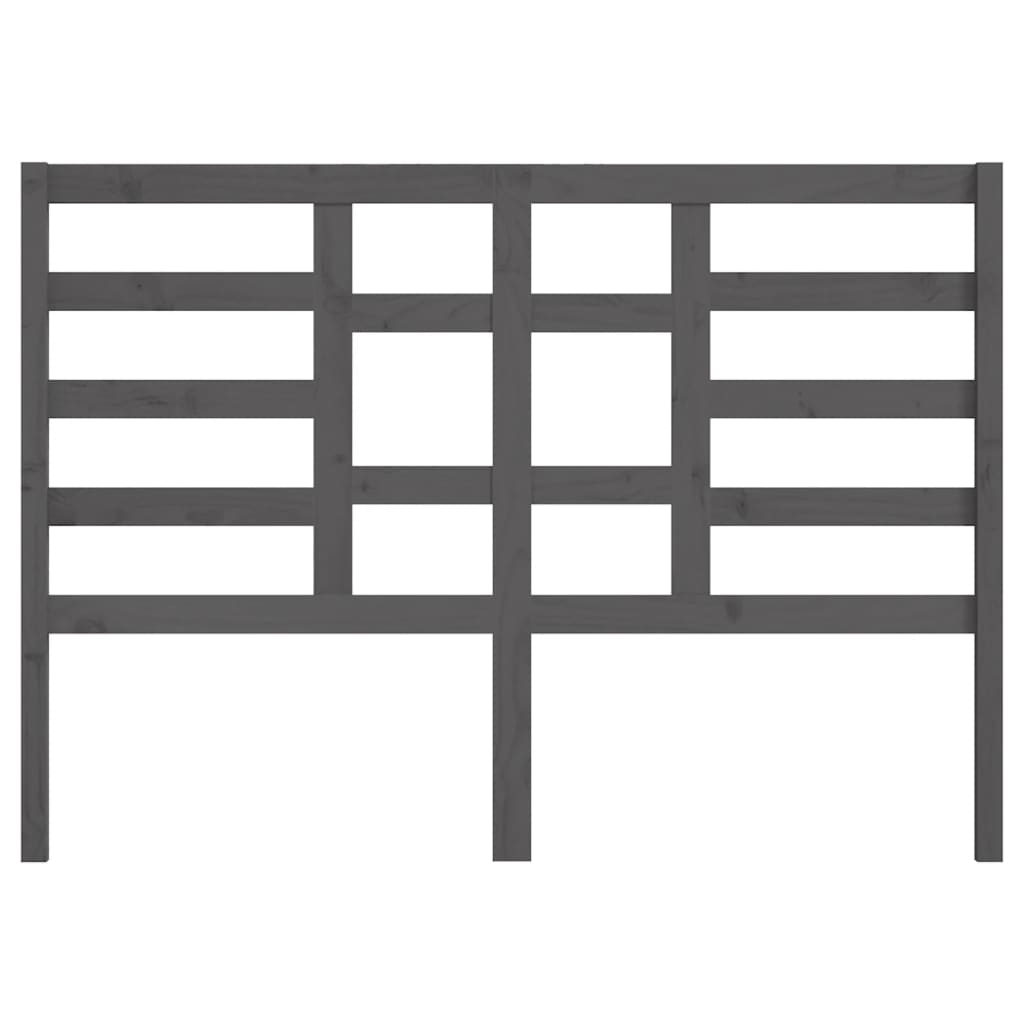 Bed Headboard Grey 146x4x104 cm Solid Wood Pine