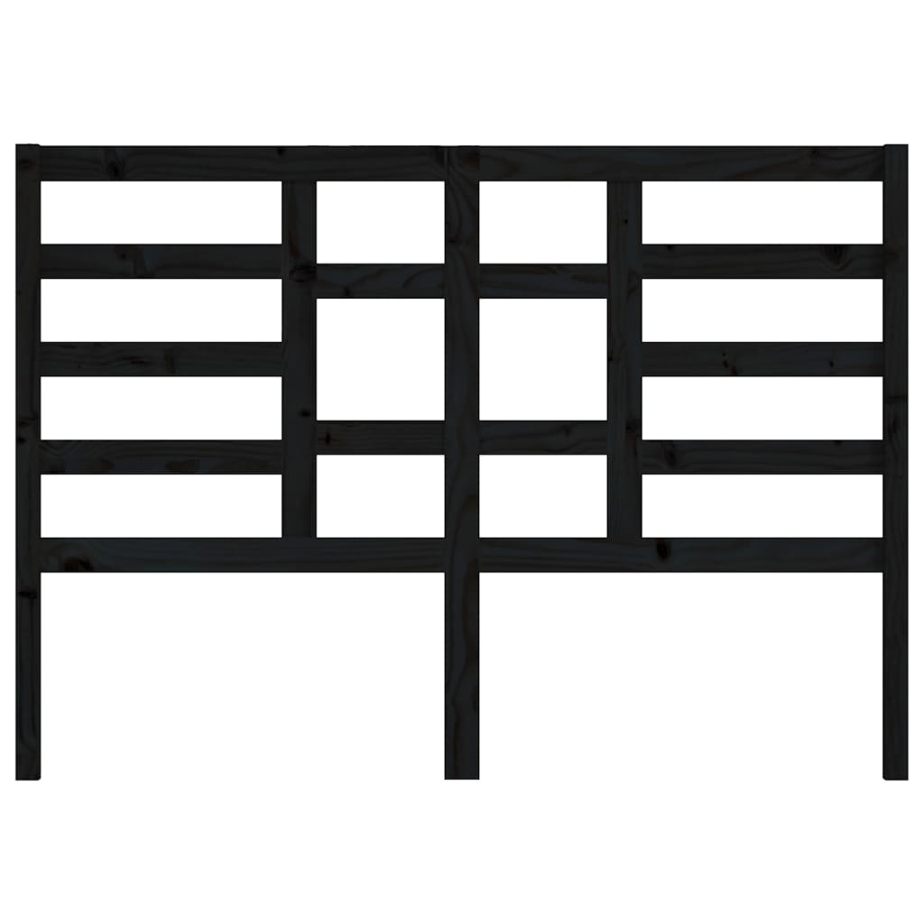 Bed Headboard Black 166x4x104 cm Solid Wood Pine