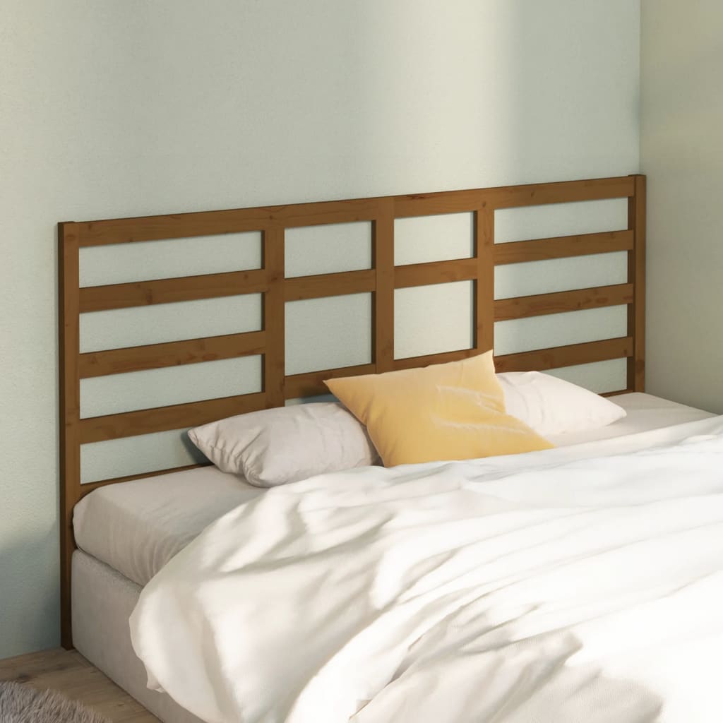 Bed Headboard Honey Brown 186x4x104 cm Solid Wood Pine
