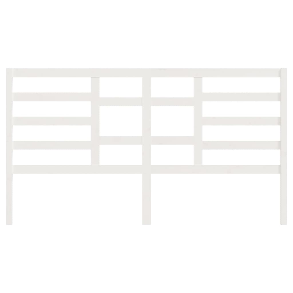 Bed Headboard White 206x4x104 cm Solid Wood Pine
