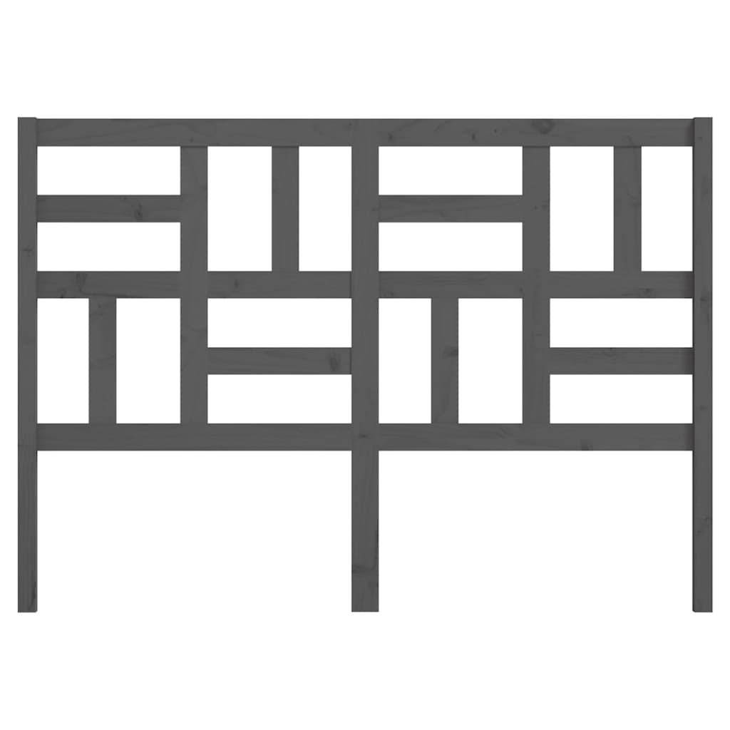 Bed Headboard Grey 126x4x104 cm Solid Wood Pine