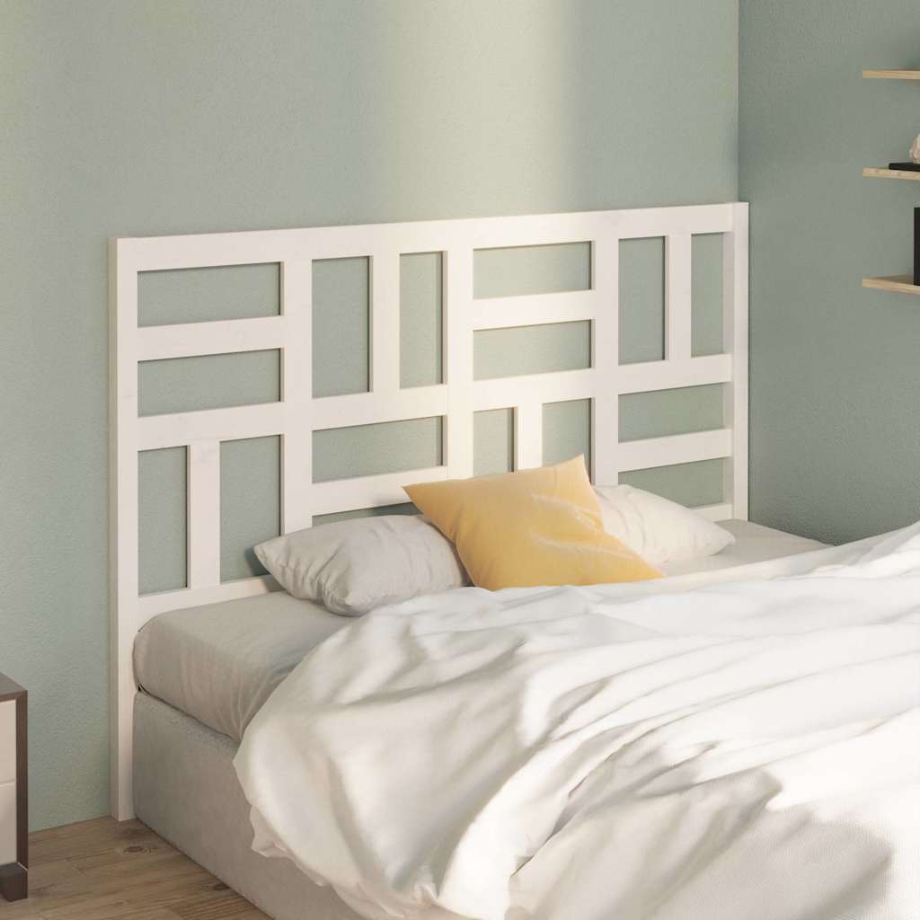 Bed Headboard White 166x4x104 cm Solid Wood Pine
