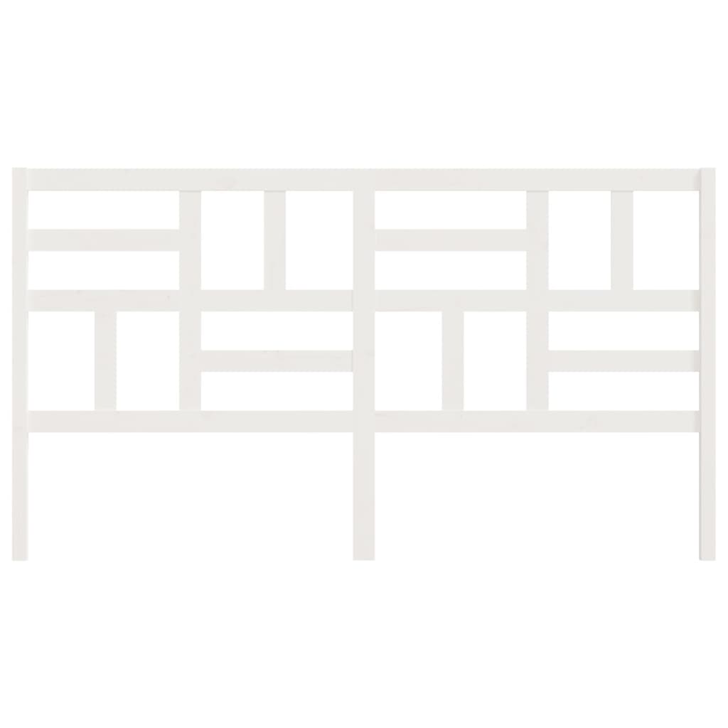 Bed Headboard White 206x4x104 cm Solid Wood Pine