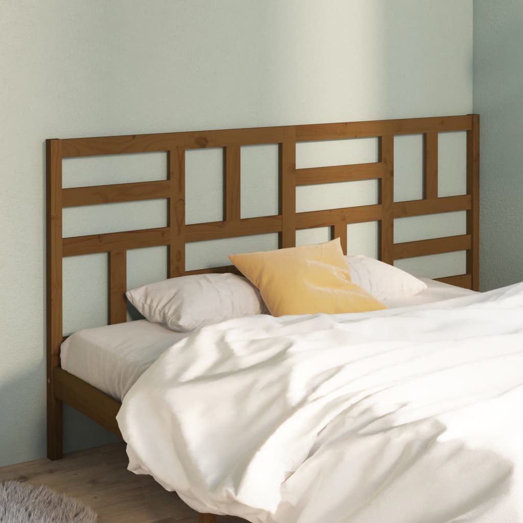 Bed Headboard Honey Brown 206x4x104 cm Solid Wood Pine