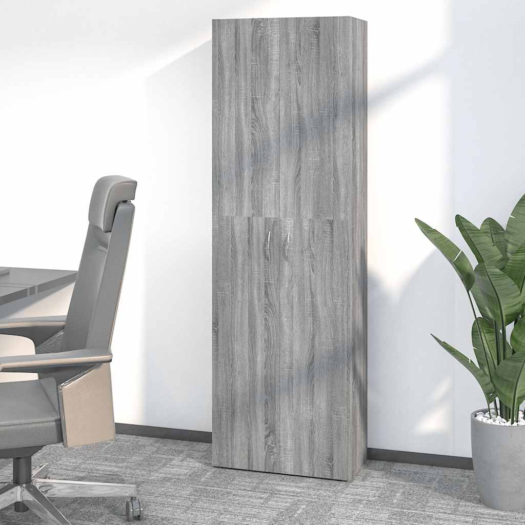 Office Cabinet Grey Sonoma 60x32x190 cm Engineered Wood