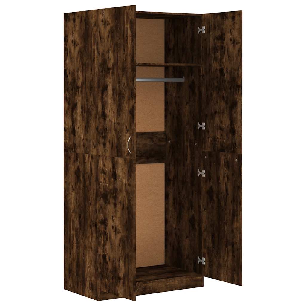 Wardrobe Smoked Oak 90x50x200 cm Engineered Wood