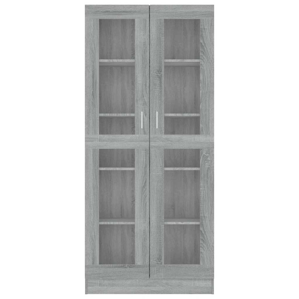 Vitrine Cabinet Grey Sonoma 82.5x30.5x185 cm Engineered Wood