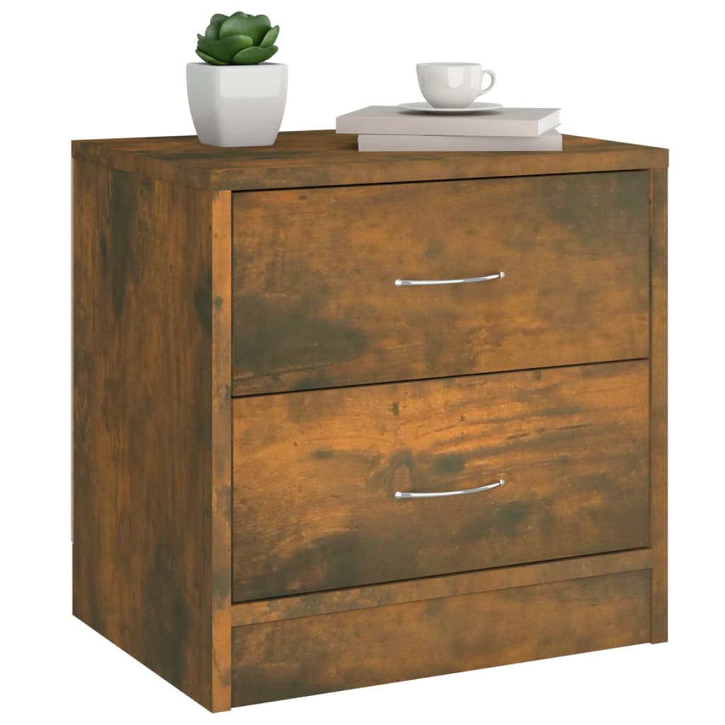 Bedside Cabinet Smoked Oak 40x30x40 cm Engineered Wood